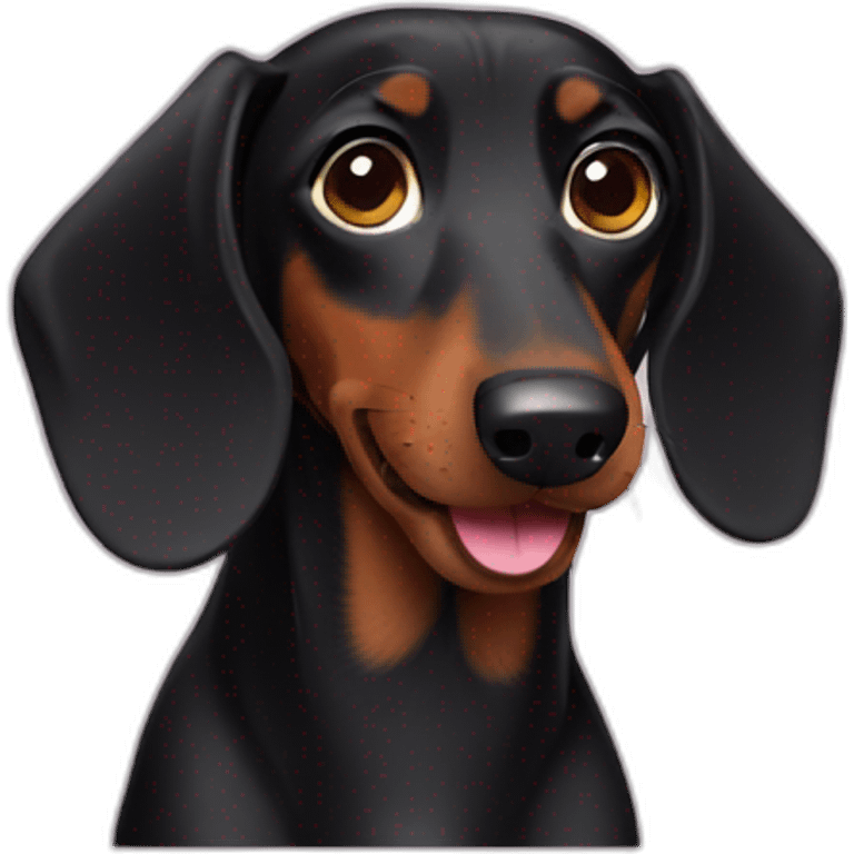 Black dachshund emoji