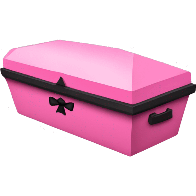 Pink coffin with a black bow on it emoji