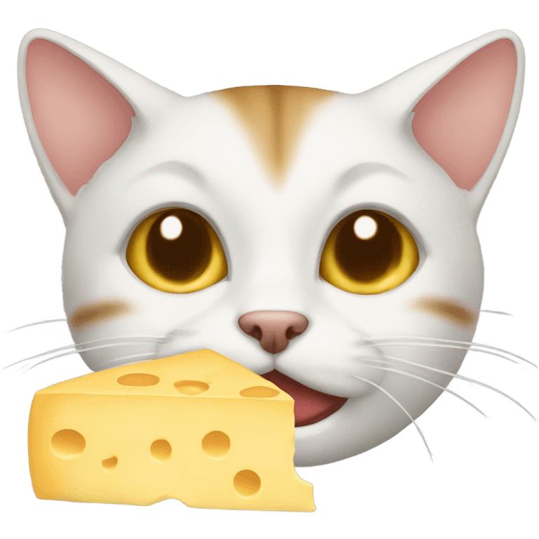 Cat eating cheese emoji