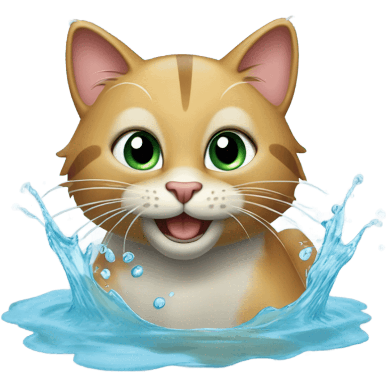 swimming cat  emoji