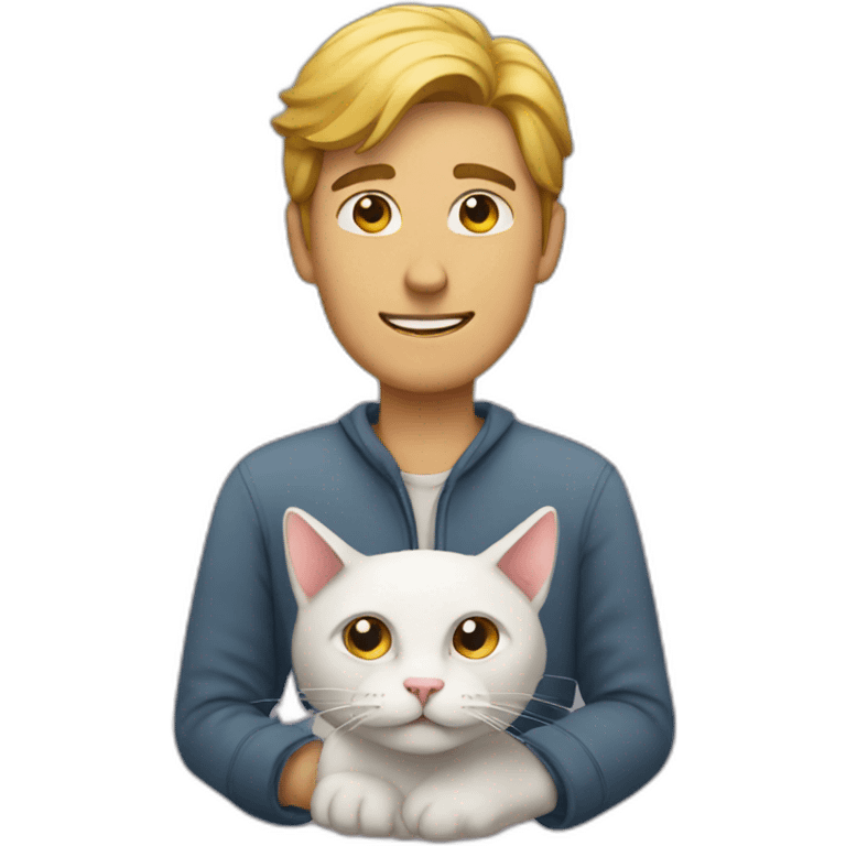 A man with cat emoji