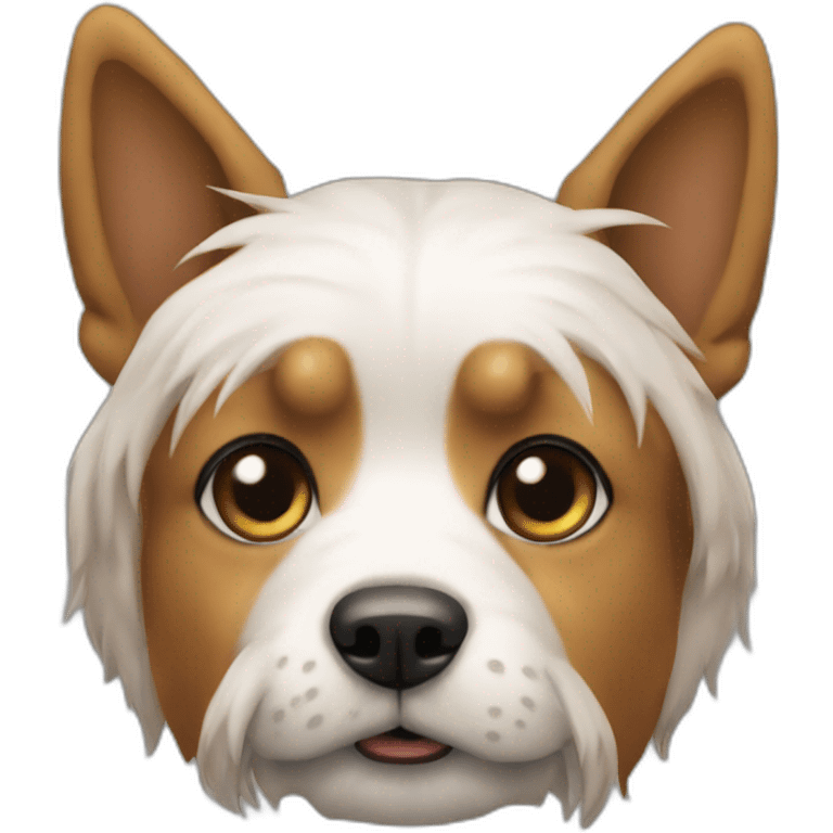 Chate sur un chien emoji