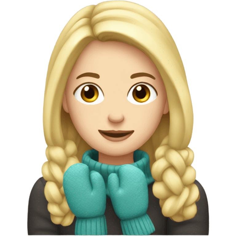 blonde Girl wearing mittens emoji