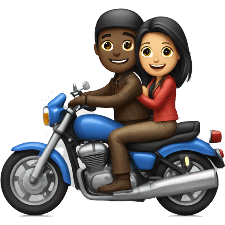 couple riding motorbike emoji