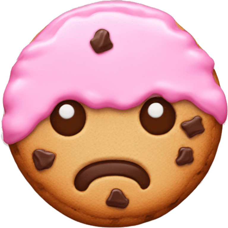 Cookie with pink frosting  emoji