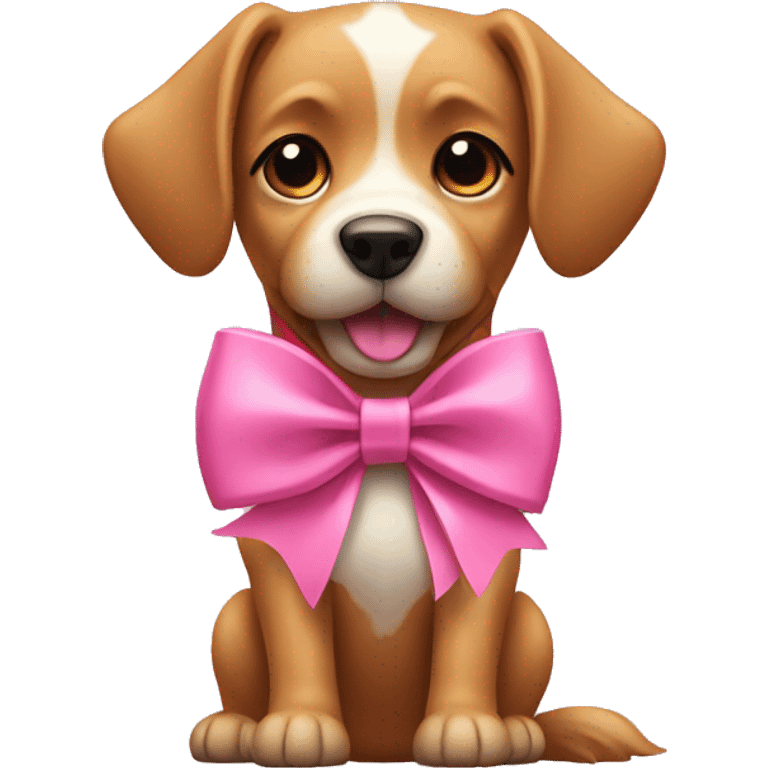 Dog with a pink bow emoji