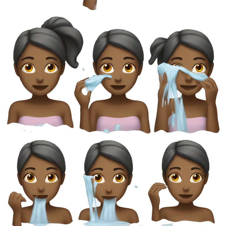 girl washes her face emoji