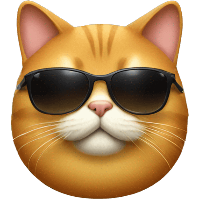 Fat cat with sunglasses emoji