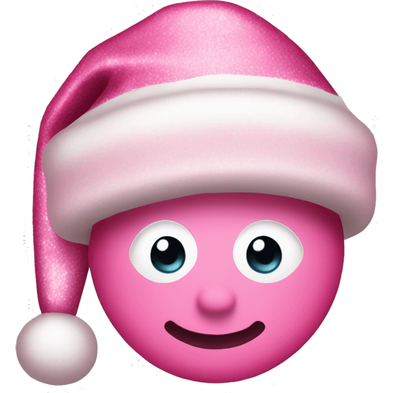 Glittery pink Santa hat emoji