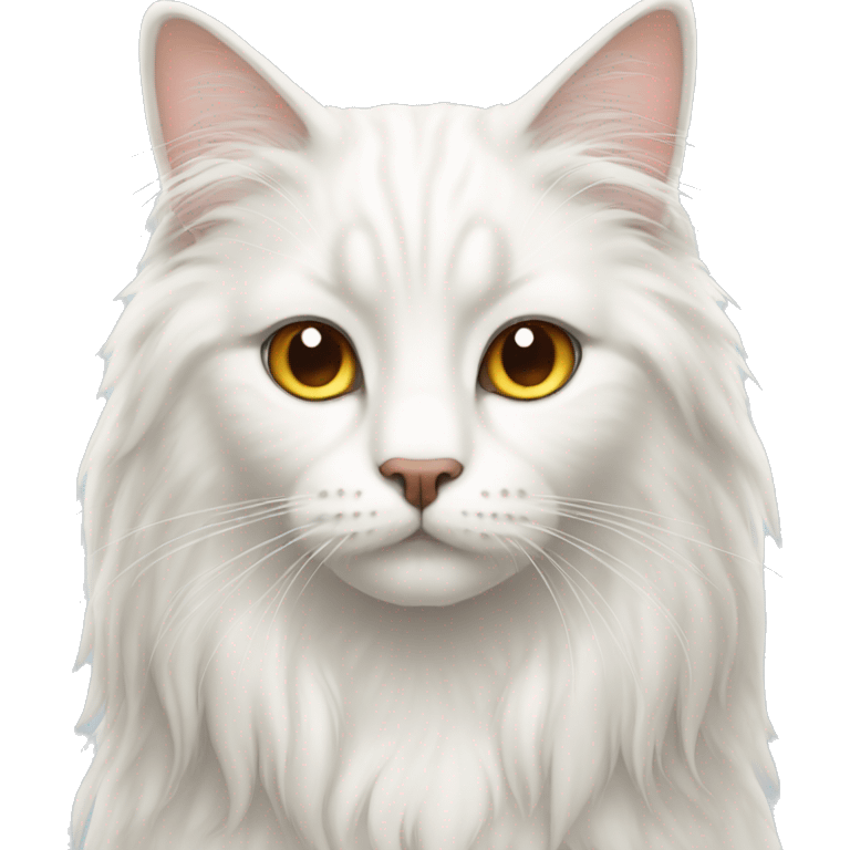 white long hair cat with brown eyes emoji