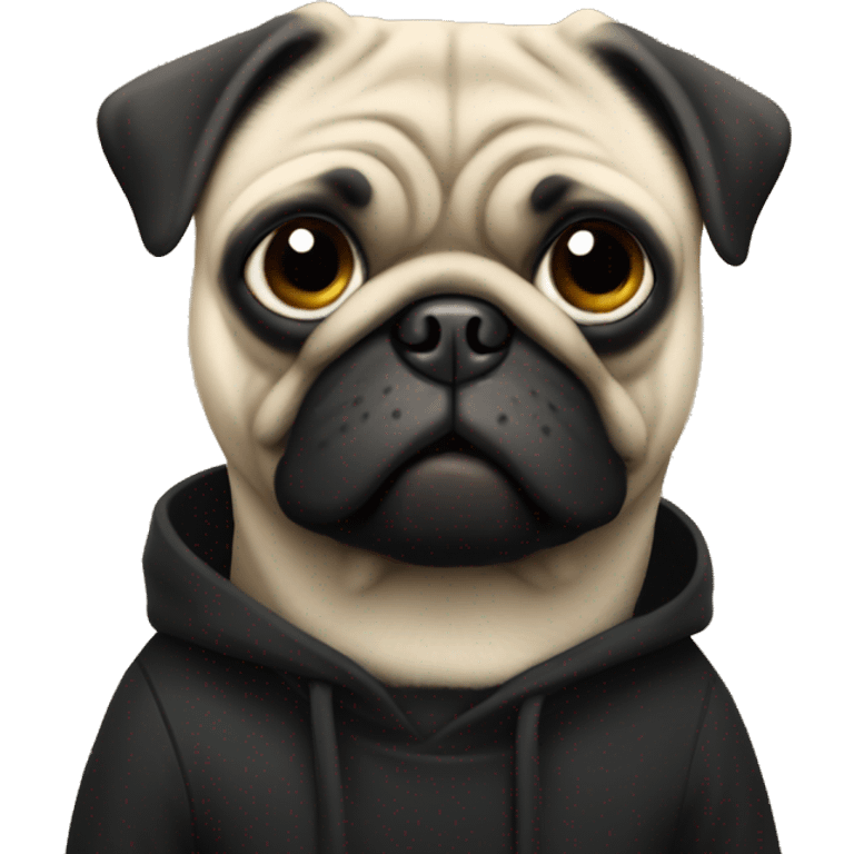 pug  man in black emoji