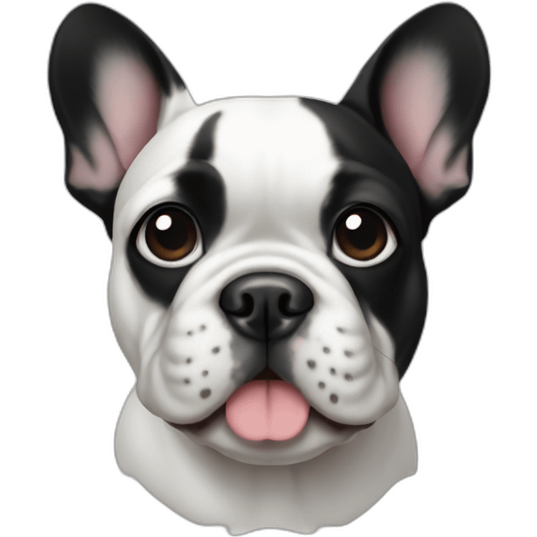 black and white french bulldog emoji