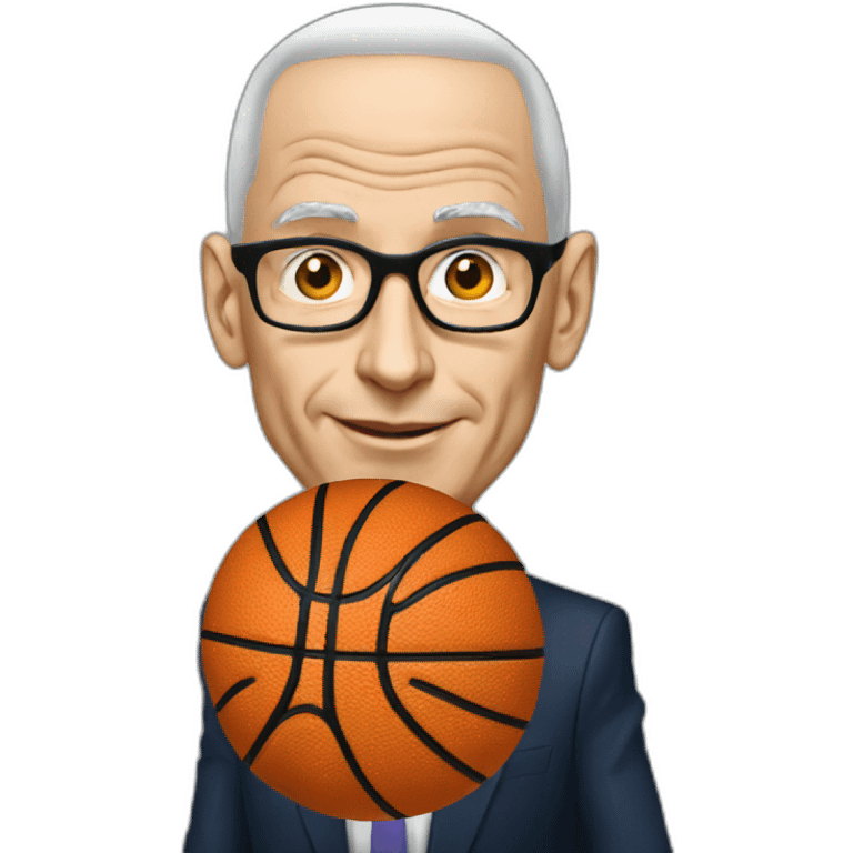 adam silver with basketball emoji