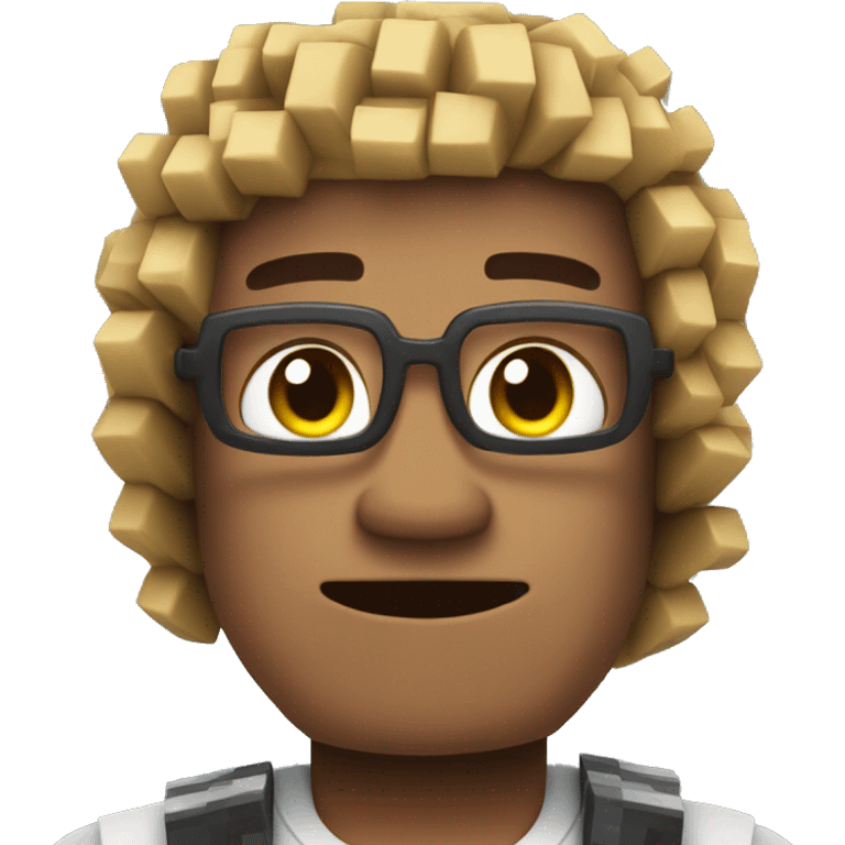 Minecraft nerd with curly middle part emoji