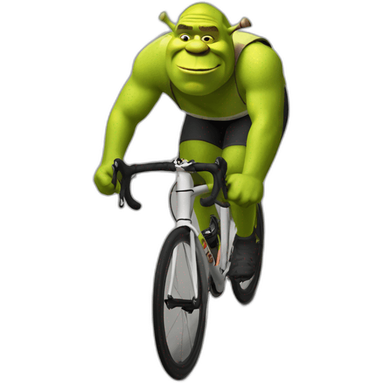 shrek racing on a road bike emoji