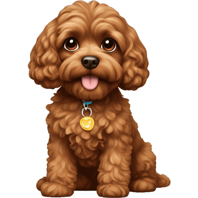 brown cavapoo dog  emoji