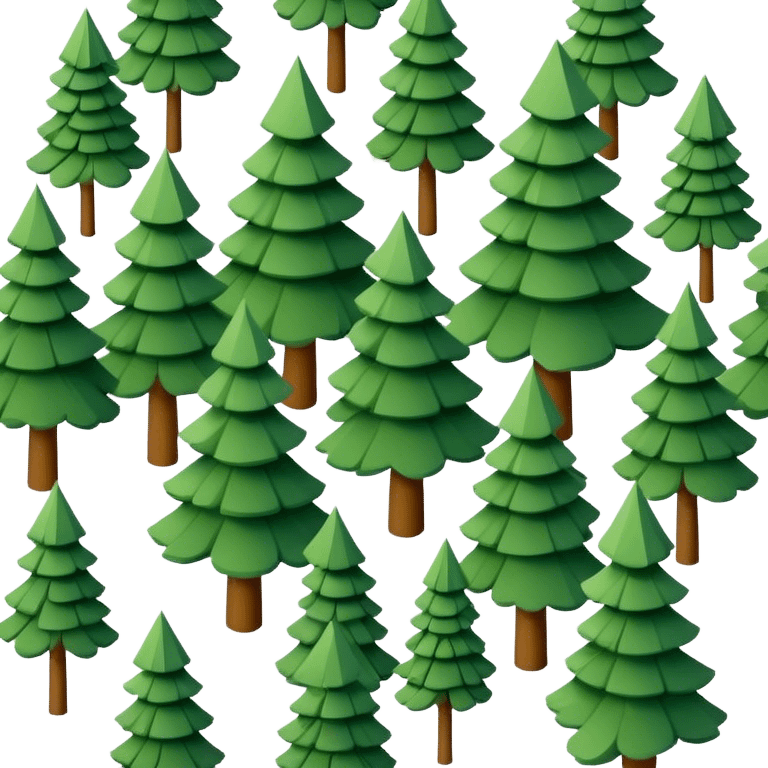 small grove 3d isometric pine trees emoji