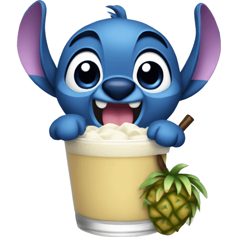 Stitch with pinocolada emoji