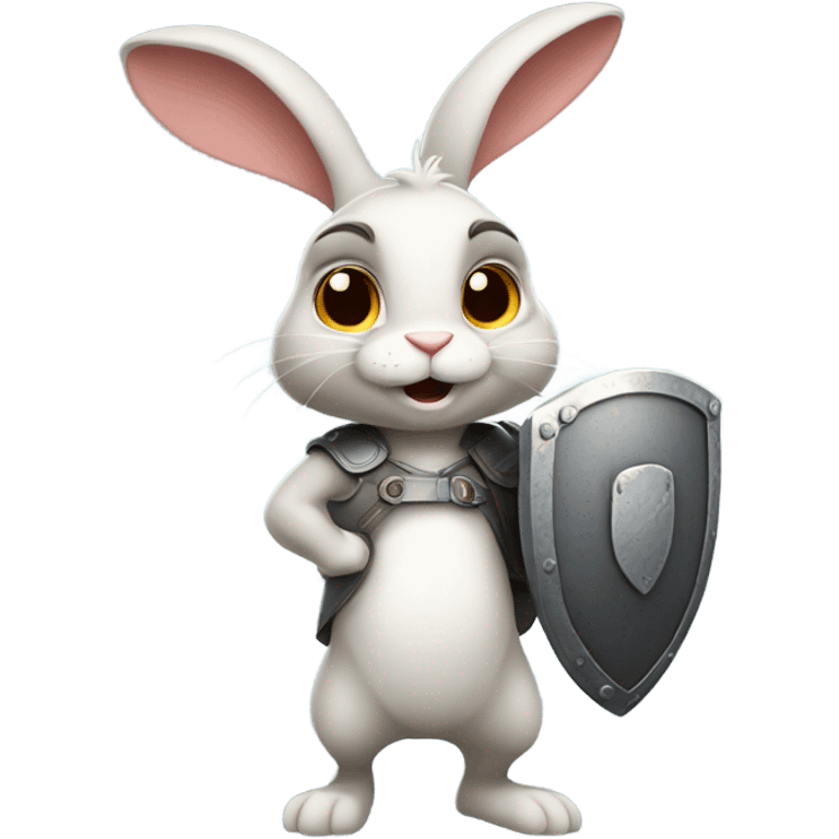 Thumper rabbit holding a shield  emoji