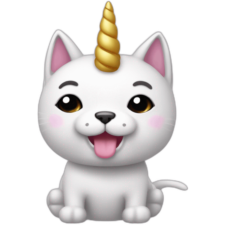 Cute kawaii Cat dog unicorn emoji