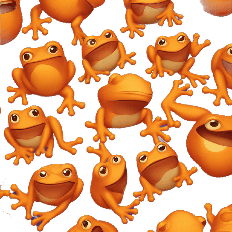 an orange frog with a flame shaped symbol on its front emoji