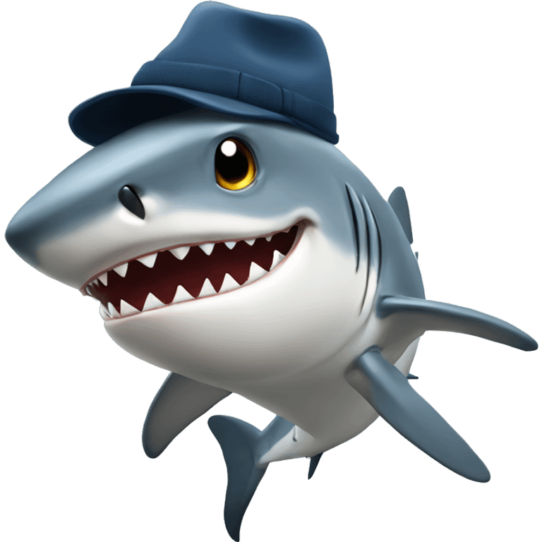 Shark with hat emoji