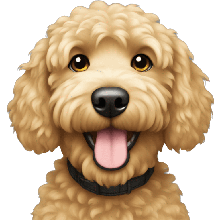 Golden doodle with black colored hair emoji