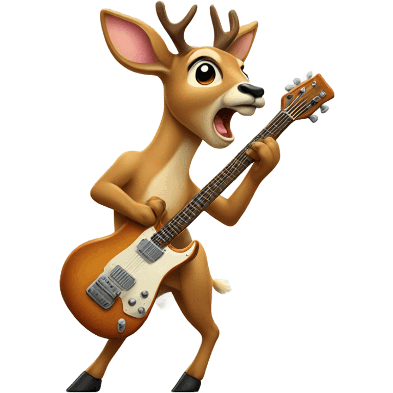 Deer playing electric guitar emoji