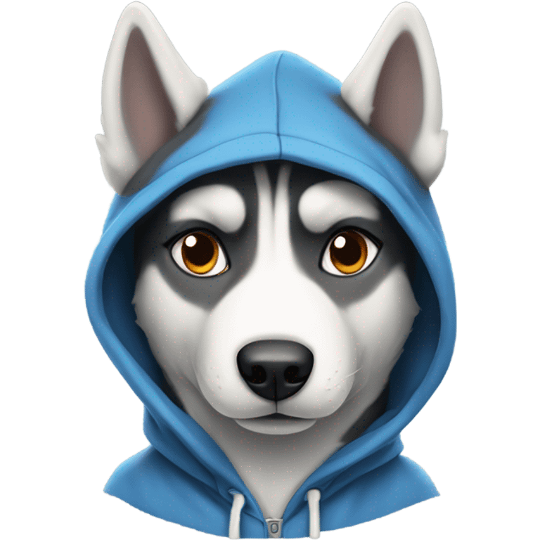 Husky wearing a hoodie  emoji