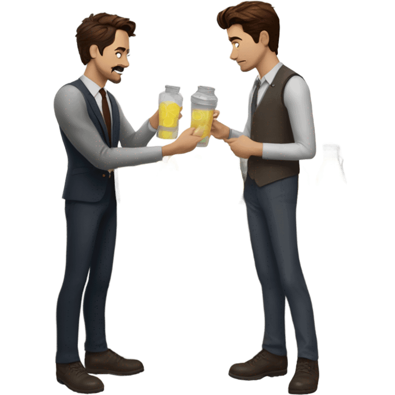 Tony Stark and Peter Parker selling lemonade  emoji