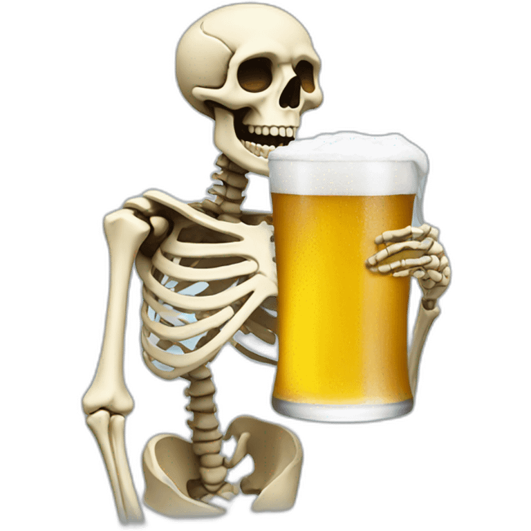 Skeleton drink a beer emoji