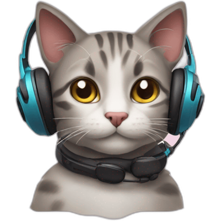 cat with gaming headset emoji