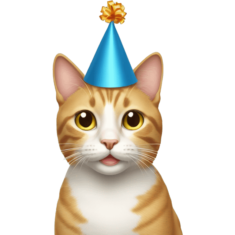 Cat with birthday hat  emoji