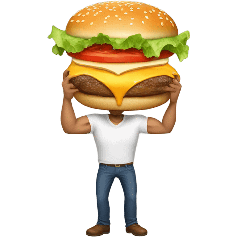 A man eats a burger emoji