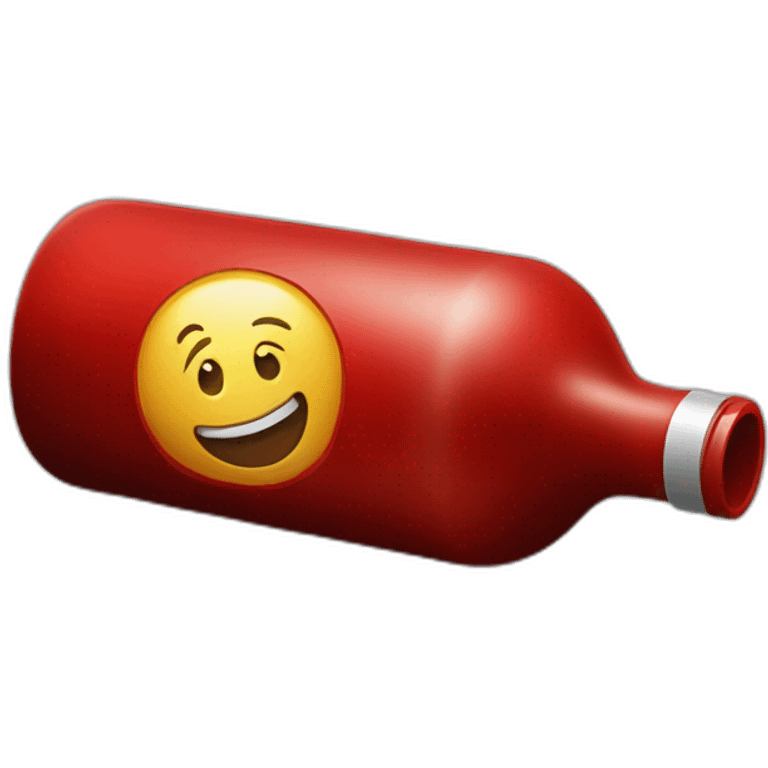 Red bottle lying on ground emoji