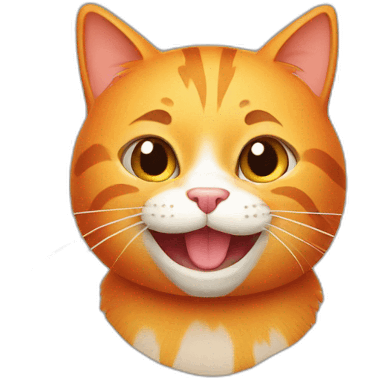 orange happy cat emoji