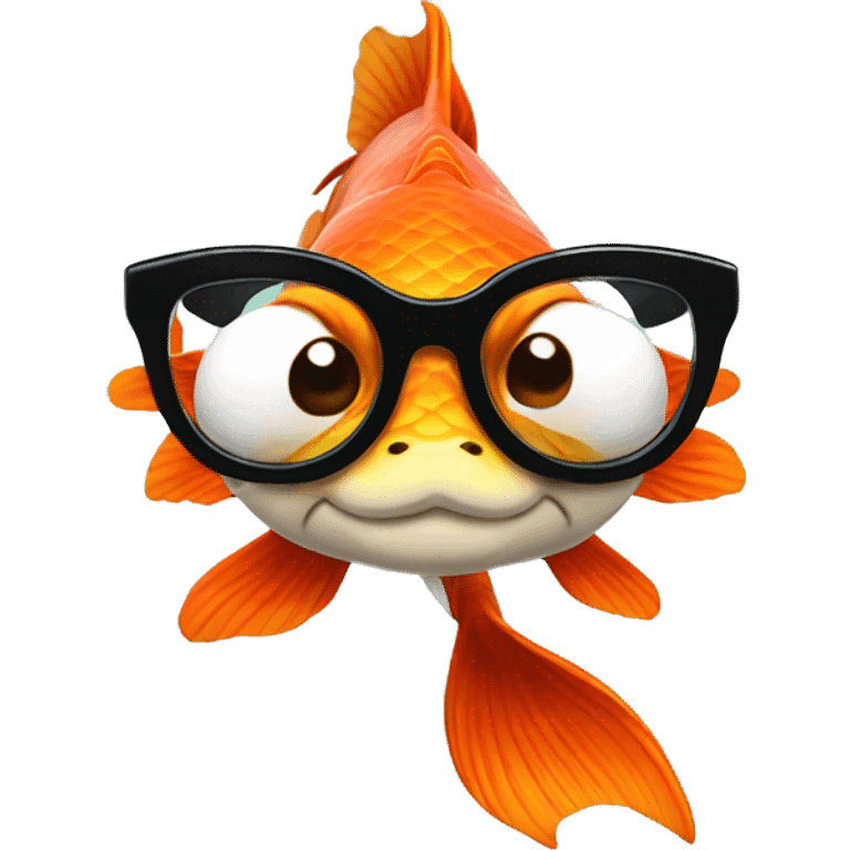 Koi fish with glasses emoji