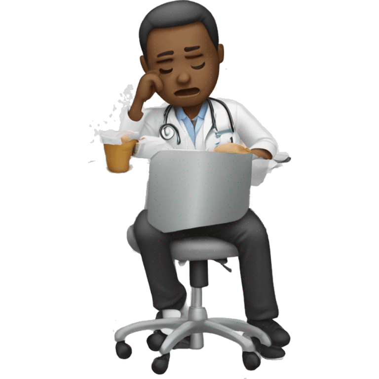 Sick person working emoji