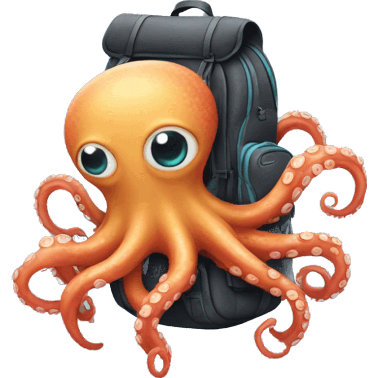 Alien Octopus with backpack  emoji