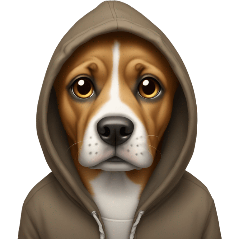 Dog wearing a hoodie emoji