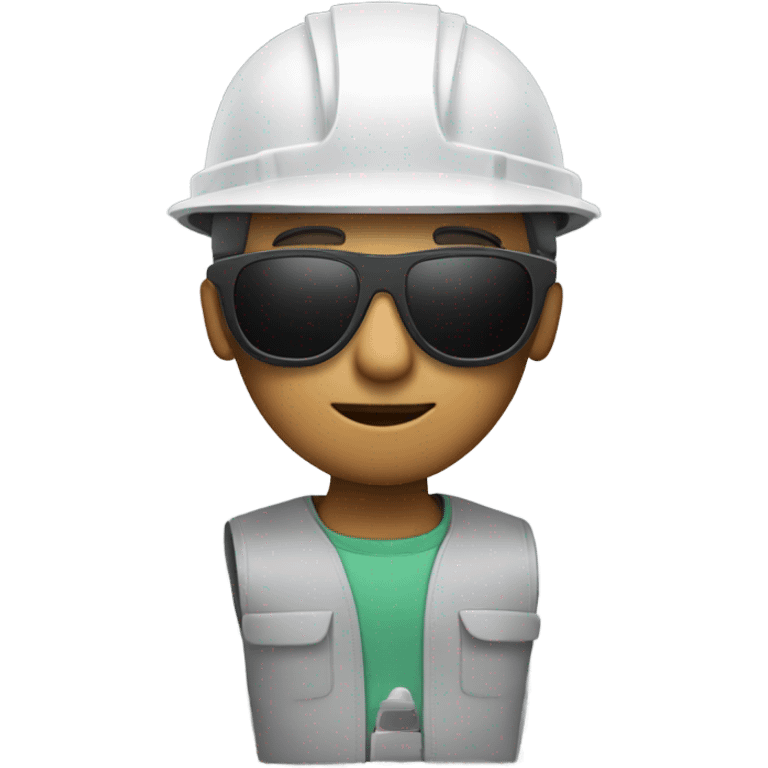 Engineer wearing a sunglasses and helmet emoji