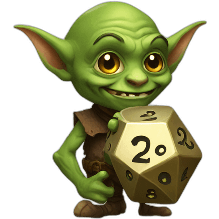 goblin with a 20 sided dice emoji