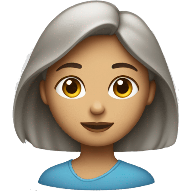 Une fille sur l'écran d'un MacBook emoji