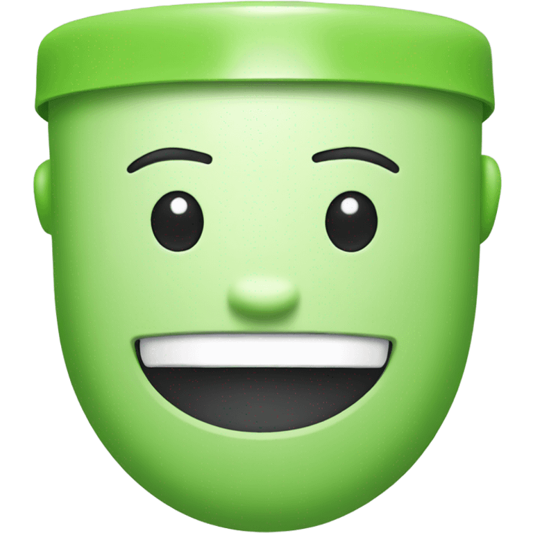 Green battery smiling closed mouth emoji