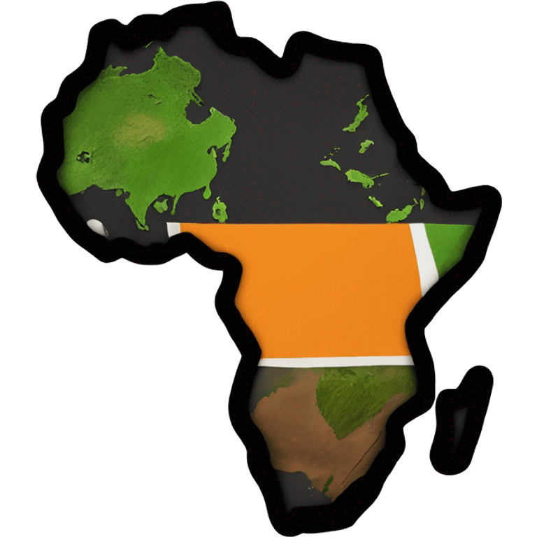 Orange African continent. The word “MALIK” in black in the middle of the continent emoji