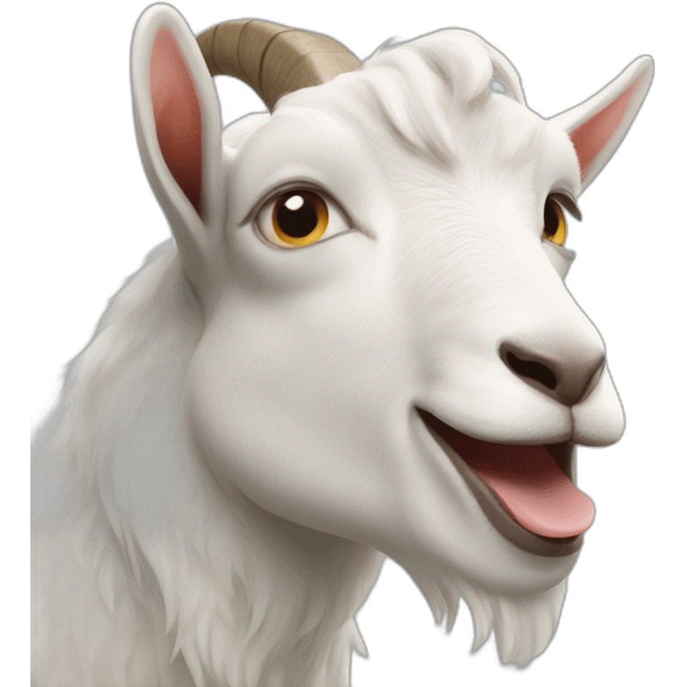 Goat with long tongue emoji