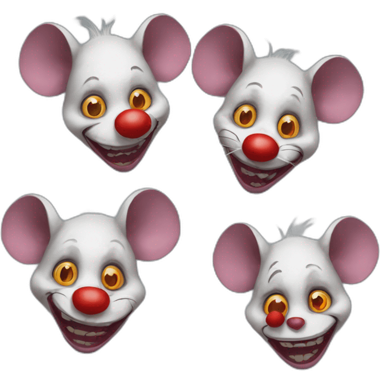 3 rats in the image of strange crazy clowns emoji