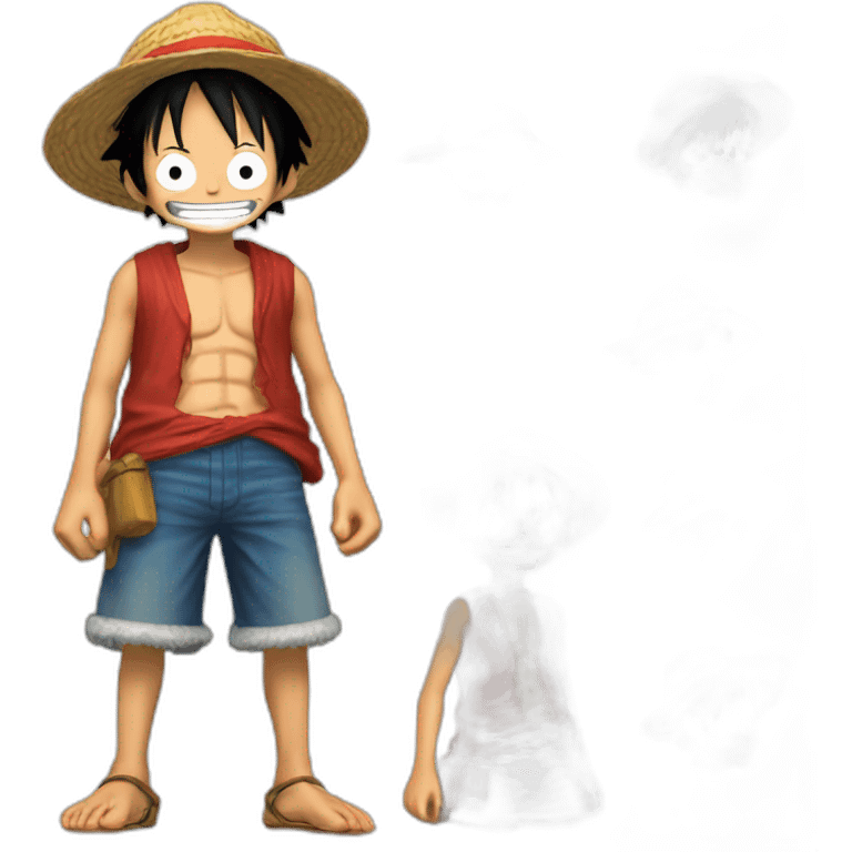 Luffy pegando realista emoji