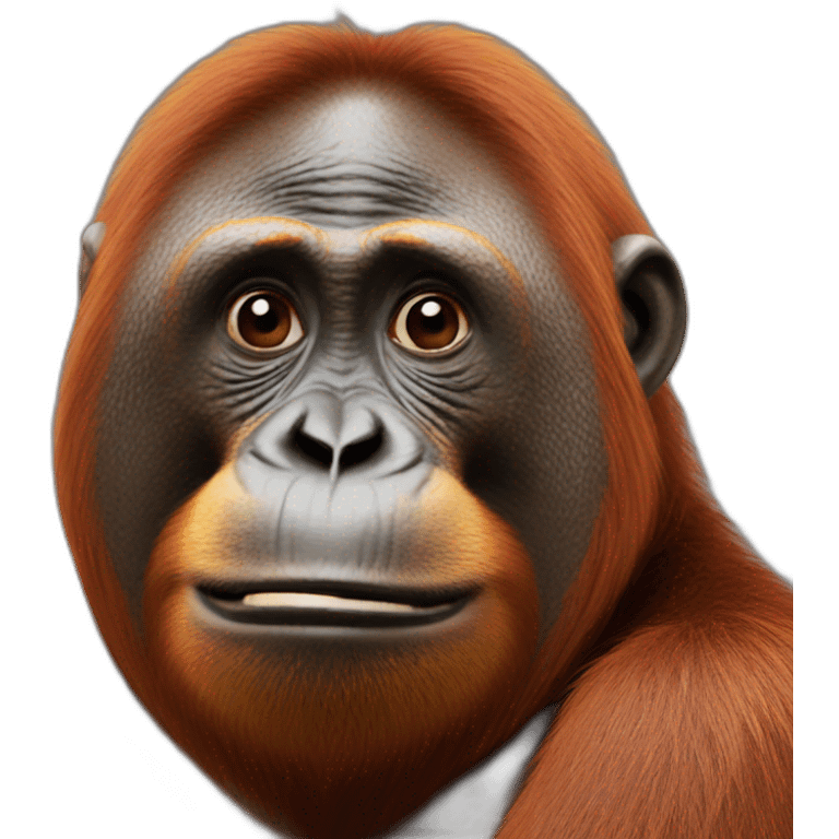 Sitting orangutan emoji