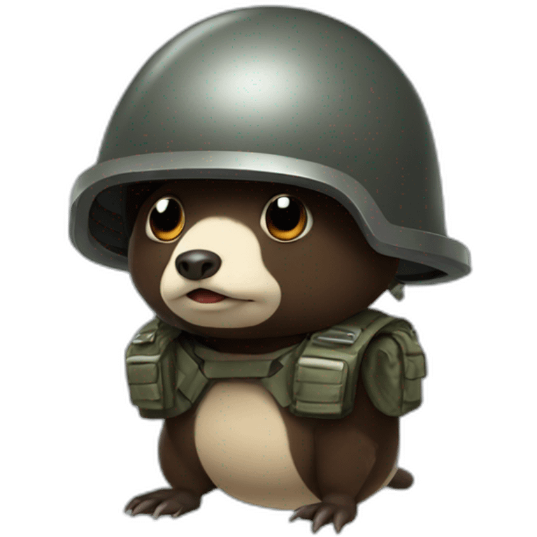 Mole with a combat helmet emoji